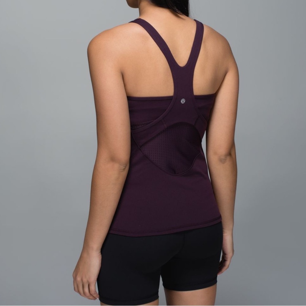 Lululemon Athletica Dark Purple Cross back Tank Top